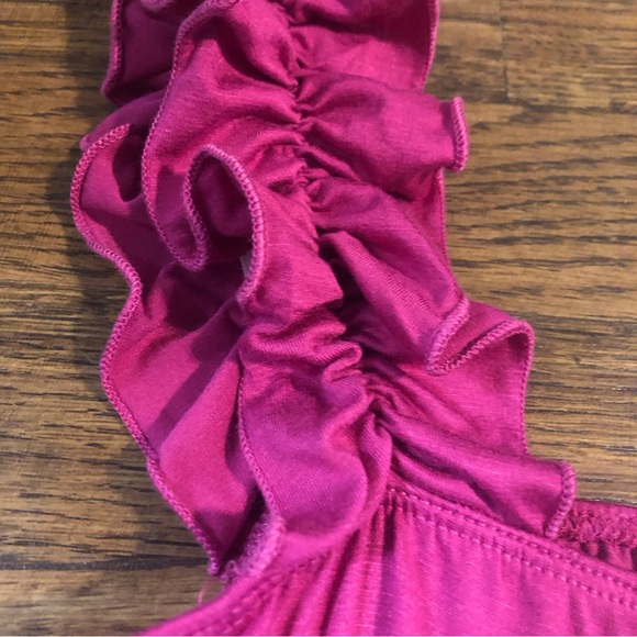 Boutique Ee:some Stretchy Pink Ruffle Bodysuit Size Large New - Picture 3 of 10